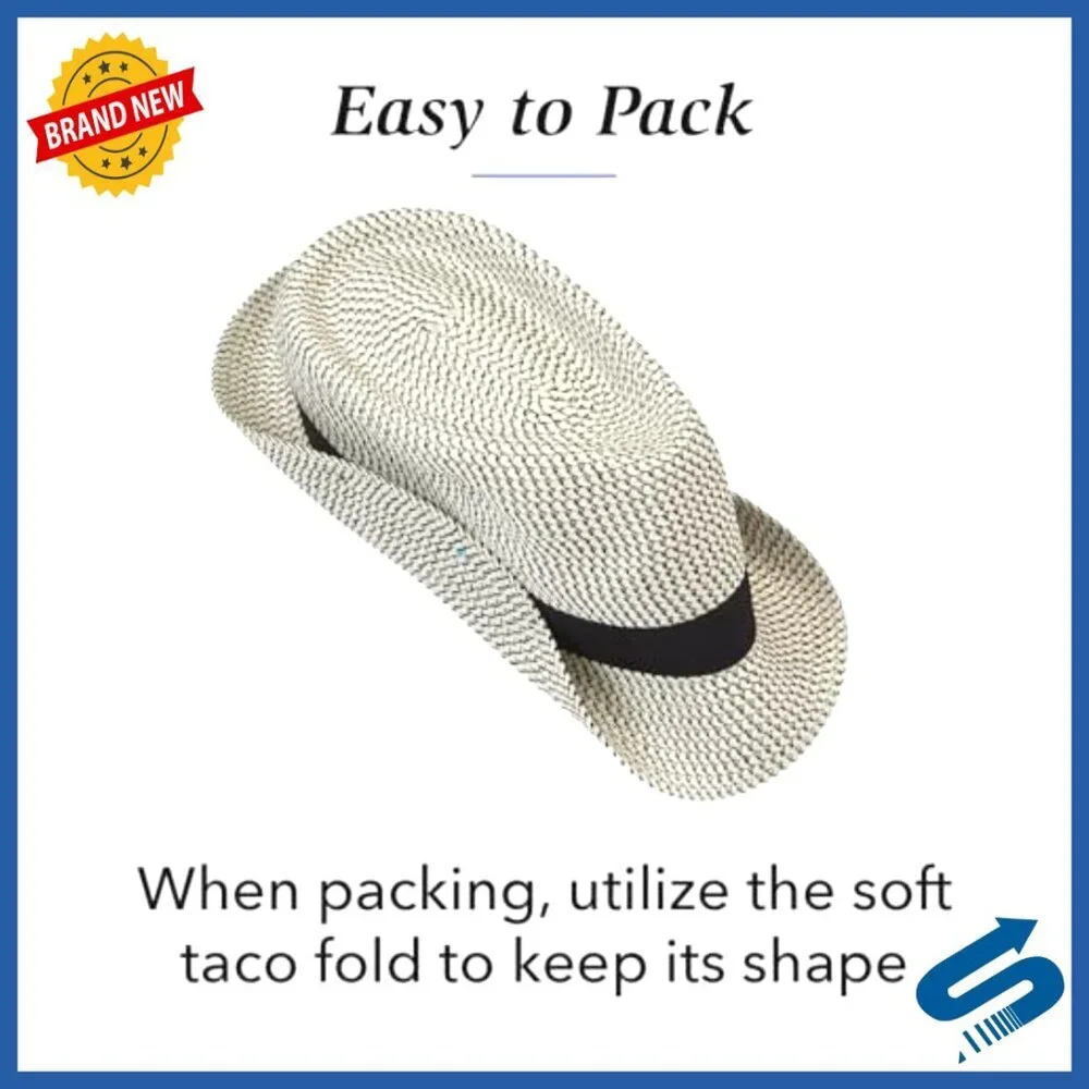 Adjustable Trilby Fedora Sun Hat, Travel-Friendly, Easy Care, Unisex